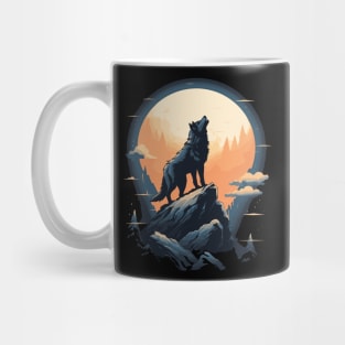 Lone Serenade: Majestic Wolf Howl Mug